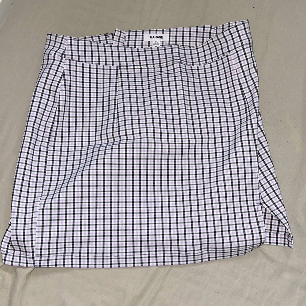 mini skirt from garage, pink,black,white plaid